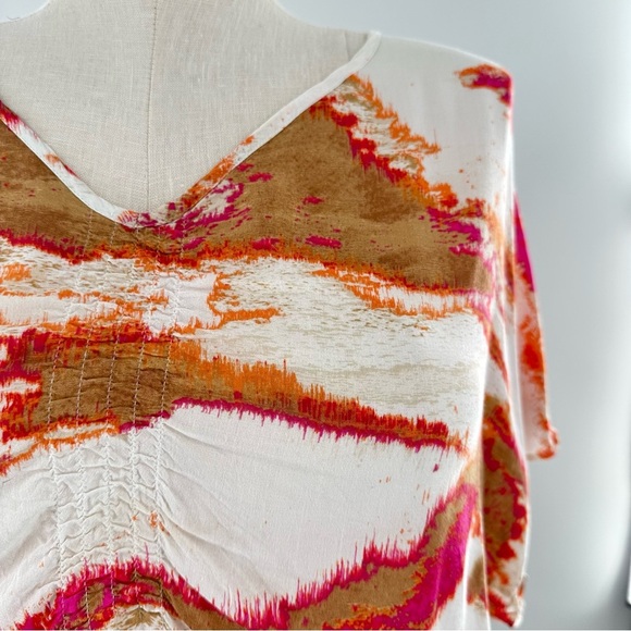 Calvin Klein jeans top size XL multicolored lightweight abstract desert sunset - Picture 2 of 11